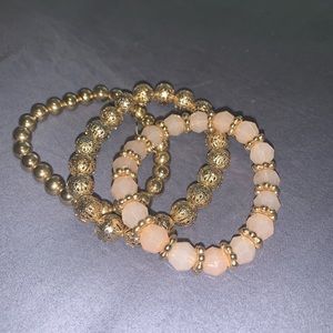 Blush Pink/Gold Bracelet Combo
